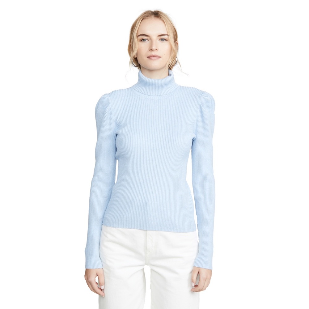 525 Puff Sleeve Pullover In Blue Size Small